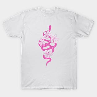 pink floral snake T-Shirt